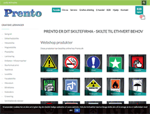 Tablet Screenshot of prento.dk